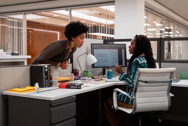 <p>Wilford Harwood/Hulu</p> Sinclair Daniels (L) and Ashleigh Murray (R) in 'The Other Black Girl'