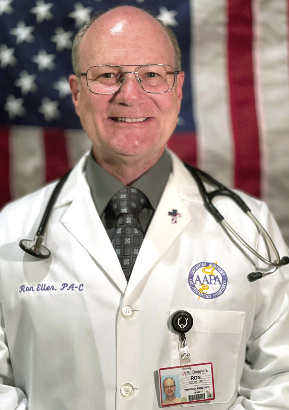 In this photo provided by the Ron Eller for Congress Campaign, Republican candidate Eller poses for a photo. Eller is a military veteran and physician assistant who ran unsuccessfully for the Republican nomination in the 2nd Congressional District in 2022. (Eric Eller/Ron Eller for Congress Campaign via AP)