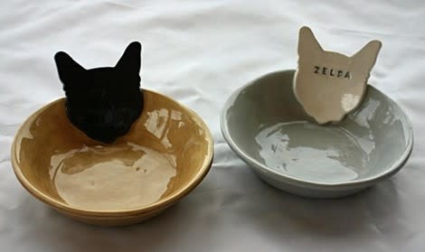 Personalized Kitty Cat and Dog Bowl Dishes