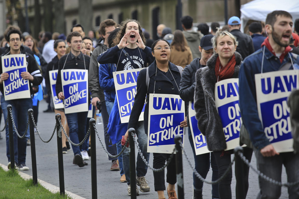 Grad students at Columbia University went on strike last year after the school refused to recognize their union. Now the school is bargaining. (Photo: ASSOCIATED PRESS)