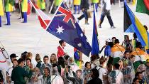 Members of Team Australia walk during the 'Heroes of the Games' segment during the Closing Ceremony. Pic: Getty