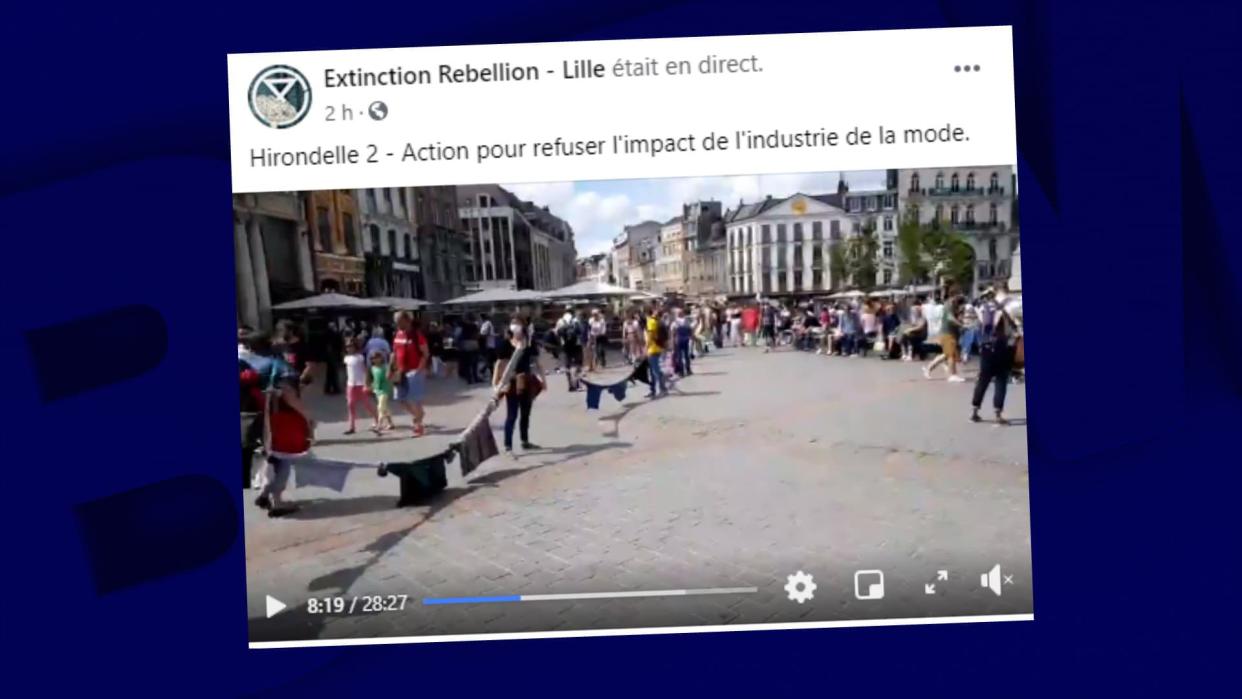 Une trentaine de militants d'Extinction Rebellion réunis à Lille pour dénoncer la Fast Fashion ce samedi 18 juillet - Extinction Rebellion - Facebook