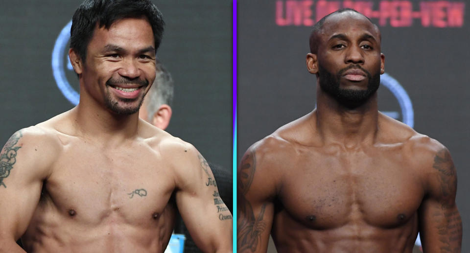 Manny Pacquiao vs. Yordenis Ugas on Aug. 22 in Las Vegas. (Photos via Getty Images)