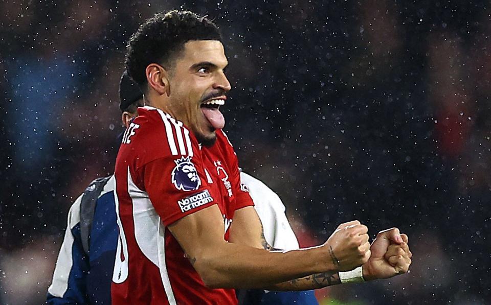 Nottingham Forest's Morgan Gibbs-White celebrates after the match