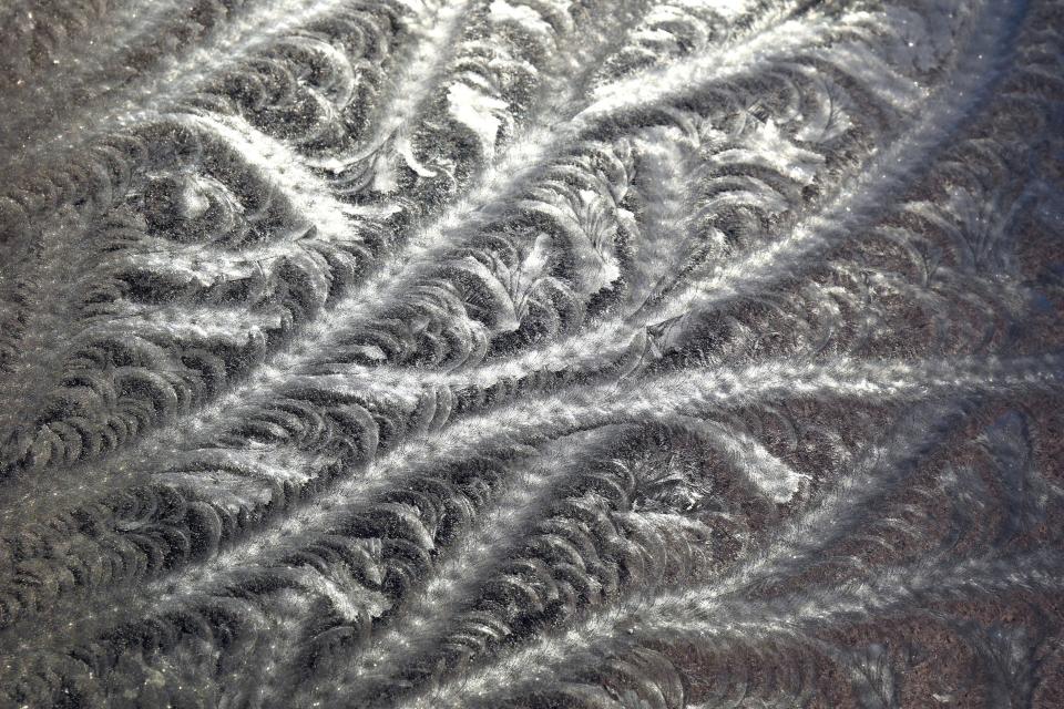 Carolyn Silva of Jackson used a Nikon D7500 DSLR camera to photograph natural patterns of frost on a glass patio table in her backyard.