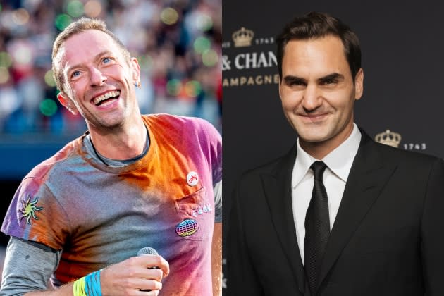 Coldplay Roger Federer Coldplay Roger Federer.jpg - Credit: Shirlaine Forrest/WireImage; Remy Steiner/Getty Images/Moet & Chandon