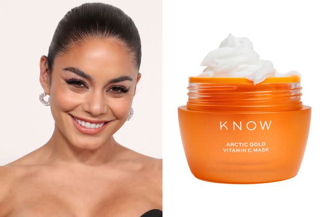 <p>Shutterstock</p> Vanessa Hudgens and her skincare brand, Know Beauty's Arctic Gold Vitamin C Mask