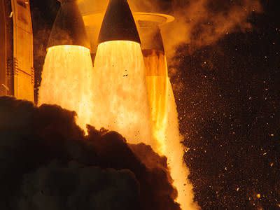 A close-up view of the first-stage engines as the United Launch Alliance Atlas V 541 rocket, carrying the National Oceanic and Atmospheric Administration’s (NOAA) Geostationary Operational Environmental Satellite-T (GOES-T), lifts off from Space Launch Complex 41 at Cape Canaveral Space Force Station in Florida on March 1, 2022. Liftoff was at 4:38 p.m. EST. GOES-T is the third satellite in the GOES-R series that will continue to help meteorologists observe and predict local weather events that affect public safety. GOES-T will be renamed GOES-18 once it reaches geostationary orbit. GOES-18 will go into operational service as GOES West to provide critical data for the U.S. West Coast, Alaska, Hawaii, Mexico, Central America, and the Pacific Ocean. The launch was managed by NASA’s Launch Services Program based at Kennedy Space Center in Florida, America’s multi-user spaceport. 