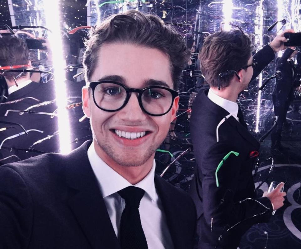 We caught up with AJ at the Spectacle Wearer of the Year Awards. Copyright: [Instagram]