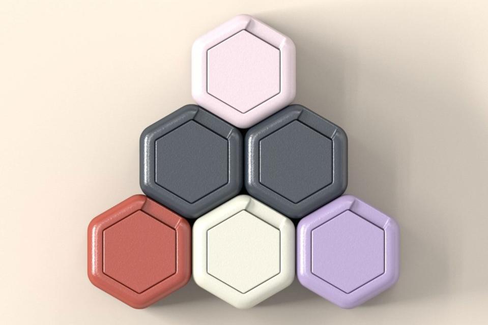 hexagonal toiletry case pods