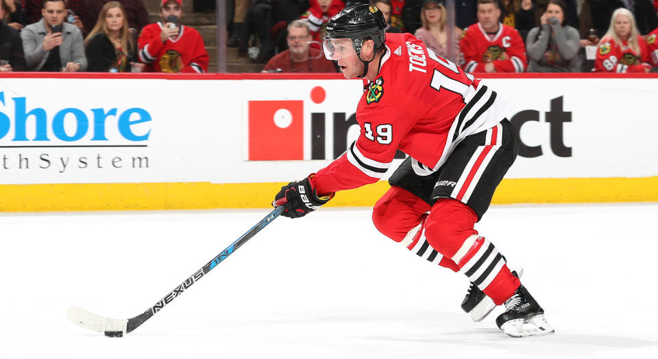 Jonathan Toews. (Chase Agnello-Dean/NHLI via Getty Images)