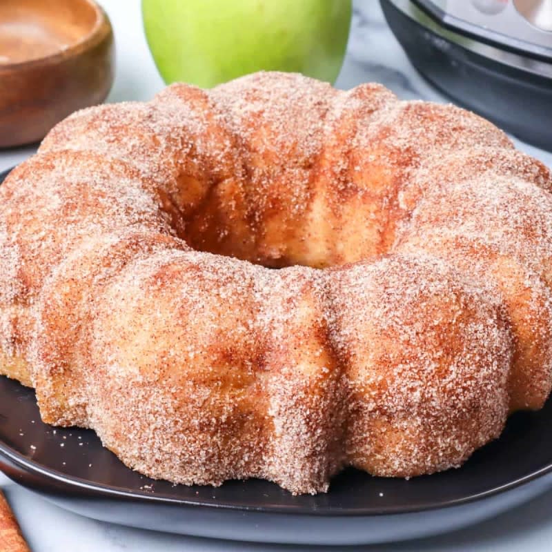 <p>Princess Pinky Girl</p><p>This apple cider donut cake is flavorful and moist with an apple cider glaze and cinnamon sugar to top it off. </p><p><strong>Get the recipe: <em><a href="https://princesspinkygirl.com/apple-cider-doughnut-cake/" rel="nofollow noopener" target="_blank" data-ylk="slk:Apple Cider Donut Cake;elm:context_link;itc:0;sec:content-canvas" class="link ">Apple Cider Donut Cake</a></em></strong></p>