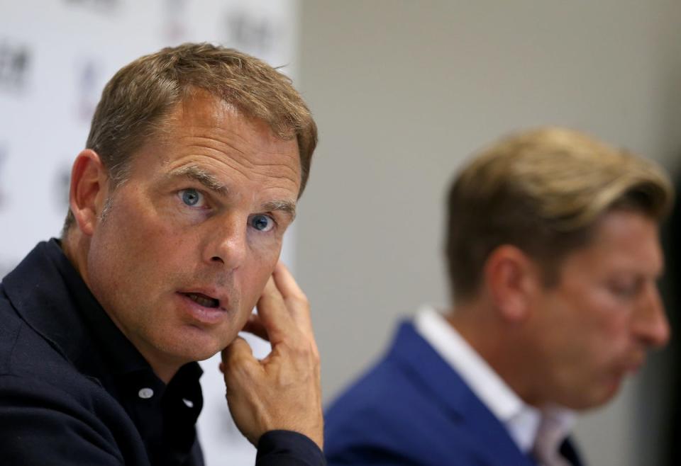 Frank De Boer, pictured at a press conference at Beckenham Training Ground, Kent, oversaw just 450 minutes of football as Crystal Palace manager (PA Images/Steven Paston) (PA Archive)