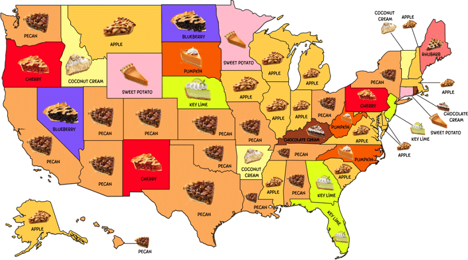 A look at the U.S. and the pies favored by each state in 2024, according to Holiday Calendar.