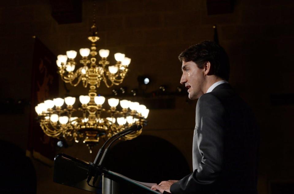 Prime Minister Justin Trudeau delivers remarks prior to taking part in a question and answer session at the United States Chamber of Commerce in Washington, D.C., on Thursday, March 31, 2016. THE CANADIAN PRESS/Sean Kilpatrick