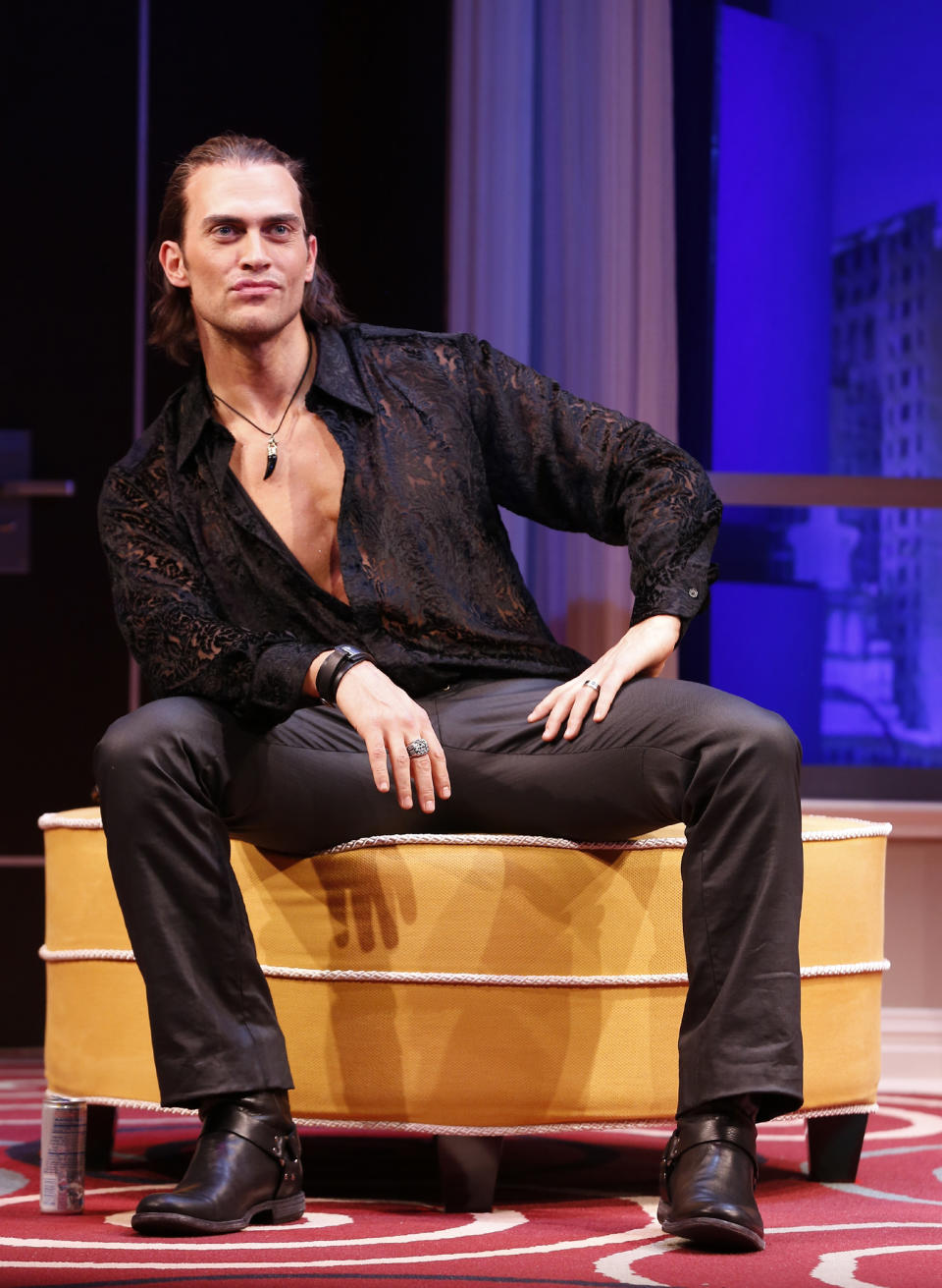 This theater image released by Sam Rudy Media Relations shows Cheyenne Jackson during a performance of "The Performers," in New York. (AP Photo/Sam Rudy Media Relations, Carol Rosegg)