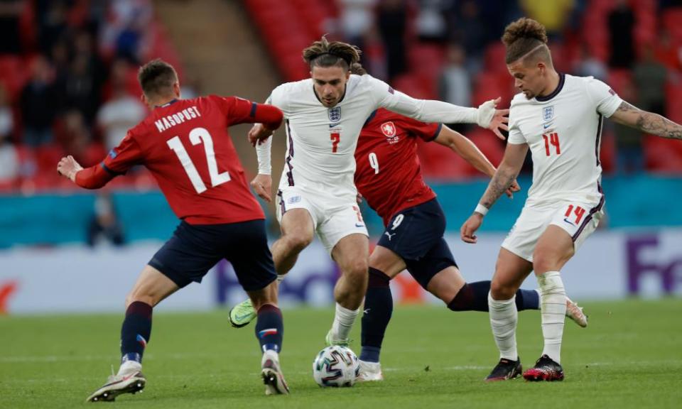 Lukas Masopust of Czech Republic and Jack Grealish of England.