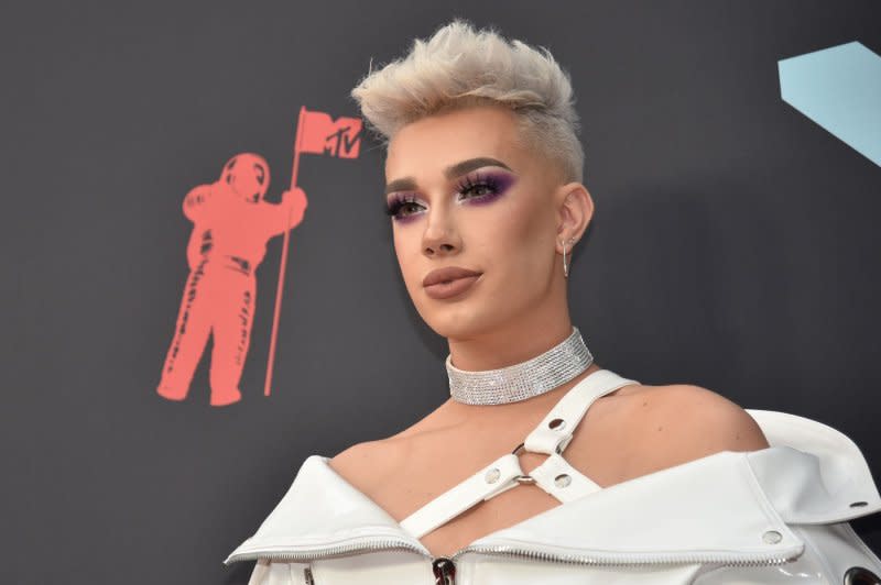James Charles arrives on the red carpet at the 36th annual MTV Video Music Awards at the Prudential Center in Newark, N.J., on August 26, 2019. On October 12, 2016, CoverGirl announced Charles as its first male model. File Photo by Serena Xu-Ning/UPI