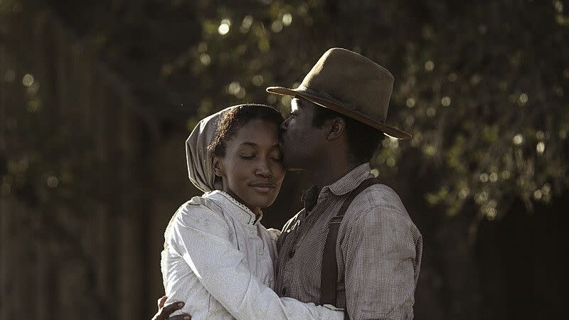 david oyelowo as bass reeves and lauren e banks as jennie reeves in lawmen bass reeves, episode 2, season 1, streaming on paramount, 2023 photo credit emerson millerparamount