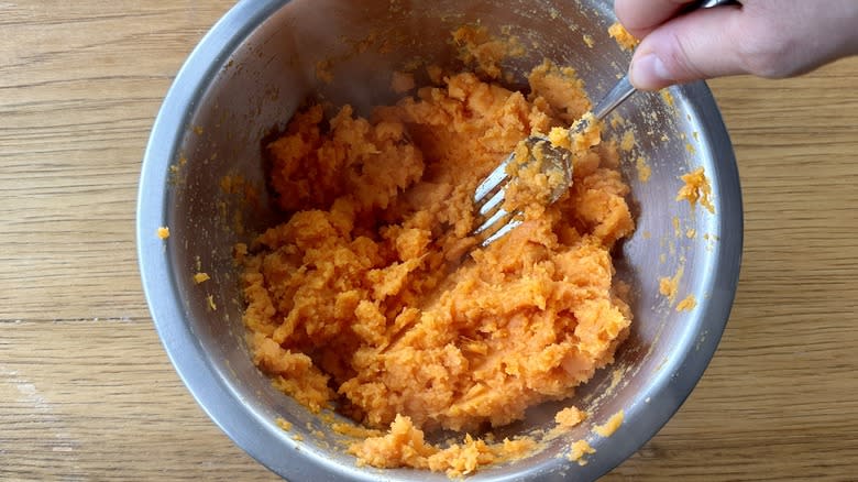 Mashed sweet potatoes