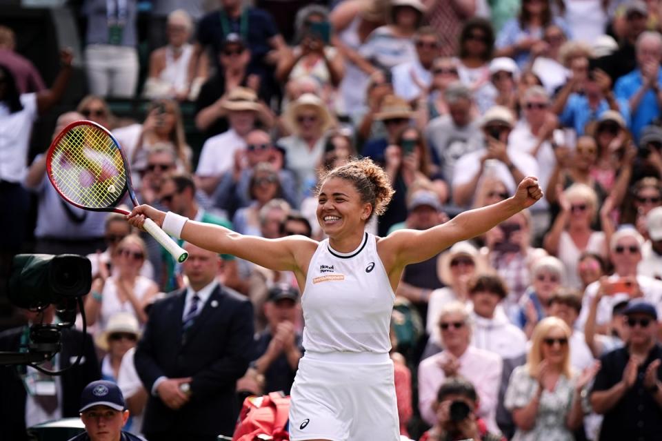 Paolini celebrates beating Vekic (Aaron Chown/PA) (PA Wire)