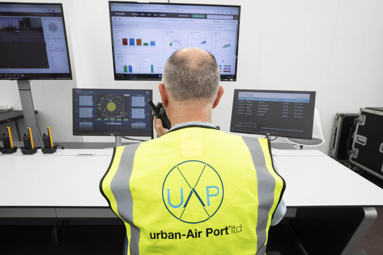 EDITORIAL USE ONLY Urban-Air Port Chief Technology Officer Alan Jones in the control room at the opening of Air-One by Urban-Air Port, Coventry. Issue date: Monday April 25, 2022.