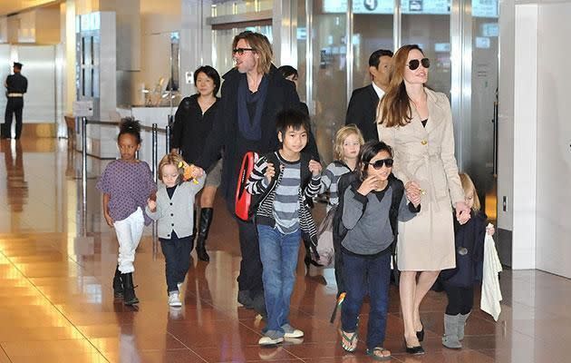 Brad and Angelina are fighting over custody of their six kids. Source: Getty