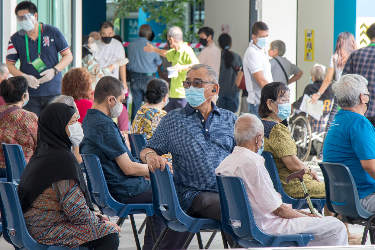 Voters seen at Dunearn Secondary School on 10 July. (PHOTO: Dhany Osman / Yahoo News Singapore)