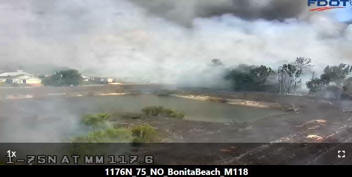 Wildfire near Interestate 75 in Bonita Springs
