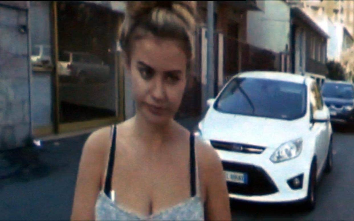 A still from the police video of Chloe Ayling that was shown in court - Splash News