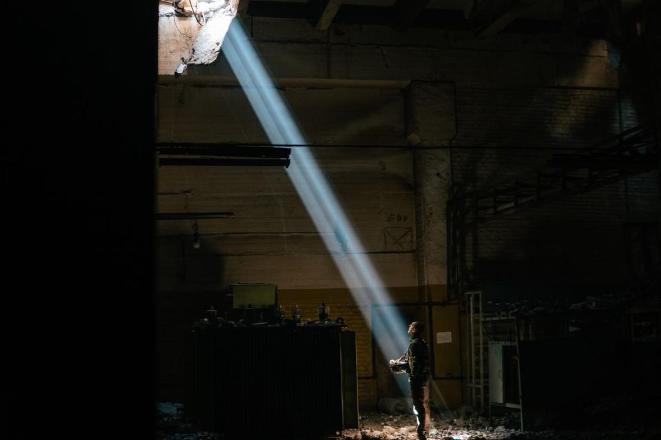 Dmytro Kozatsyi's self-portrait at the Azovstal steel plant in Mariupol, Ukraine on May 7, 2022. (Personal archive / Dmytro Kozatskyi)