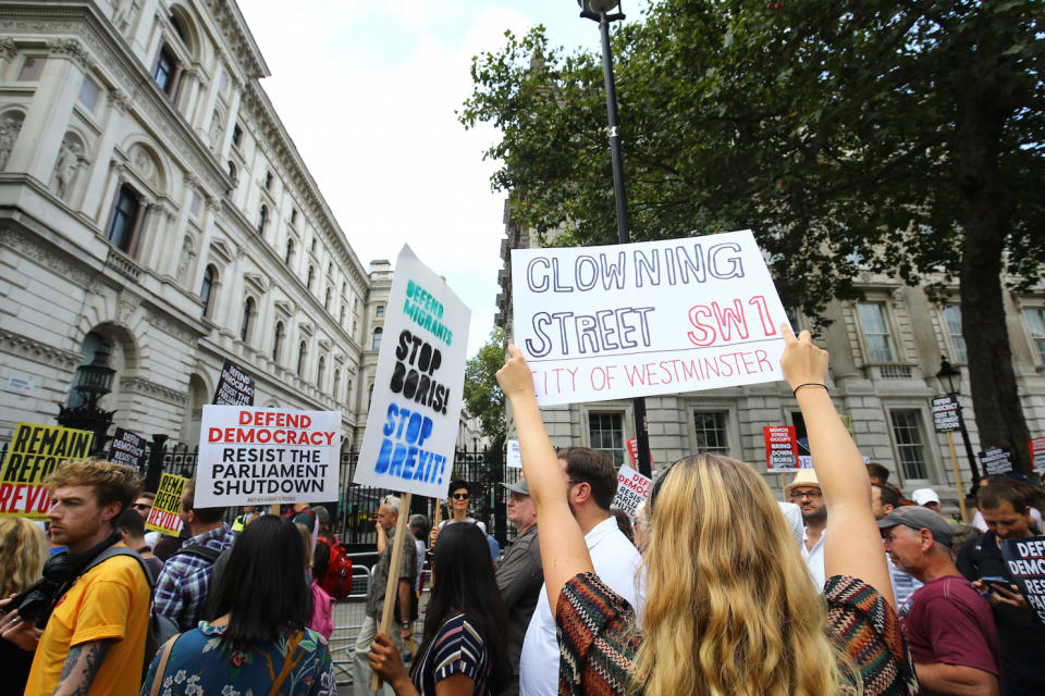 Protesters taking part in the 'Let Us Vote' day of action in London (Picture: PA)