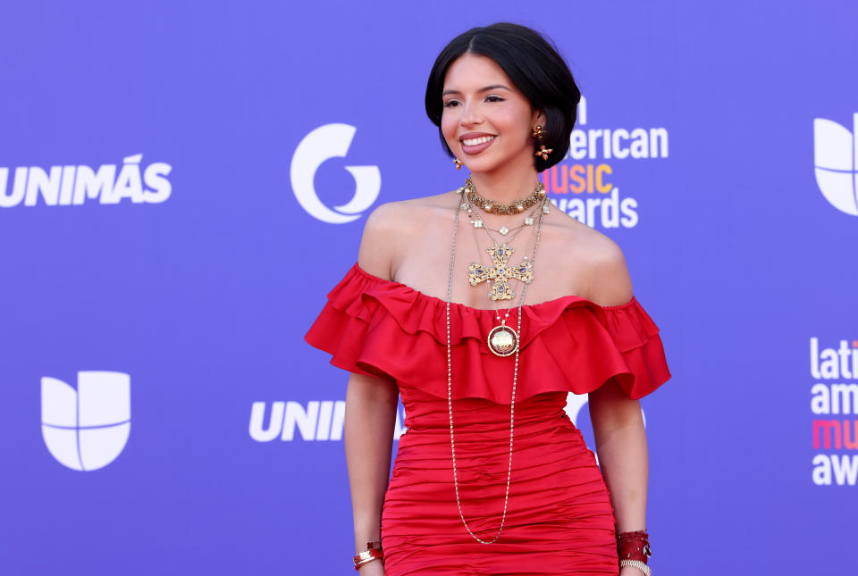 LAS VEGAS, NEVADA - APRIL 20: Ángela Aguilar attends the 2023 Latin American Music Awards at MGM Grand Garden Arena on April 20, 2023 in Las Vegas, Nevada. (Photo by Gabe Ginsberg/FilmMagic)