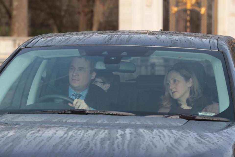 The Earl and Countess of Ulster arriving for the Queen's Christmas lunch at Buckingham Palace, London.