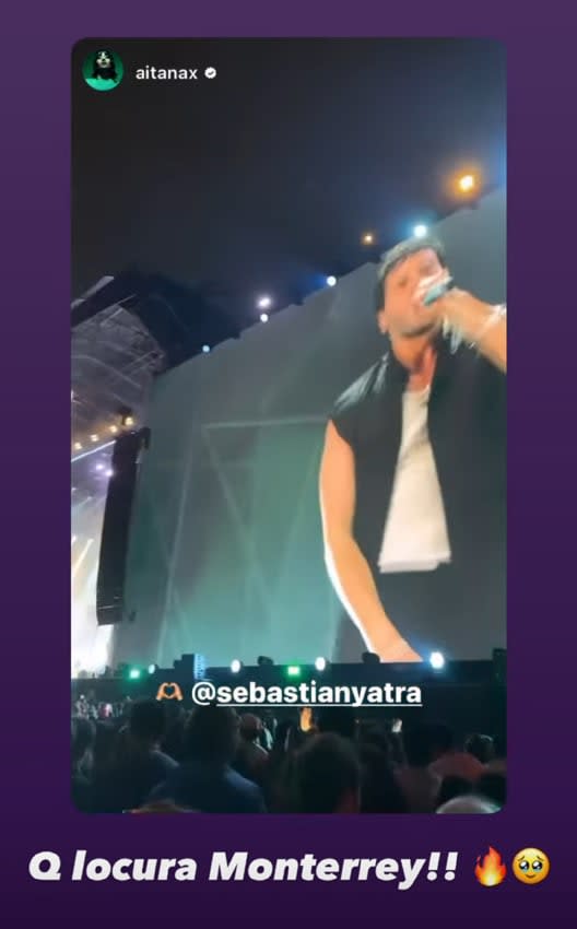 Aitana en el concierto de Sebastian Yatra en Monterrey