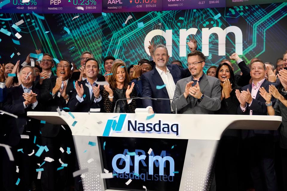 ARM Holdings CEO Rene Haas rings the Nasdaq Opening Bell