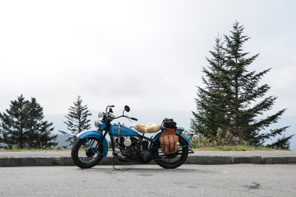 The view from the highest point on the Parkway is often just a white backdrop, but still worth the ride.