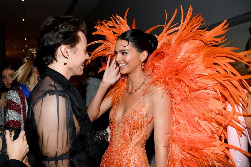 new york, new york may 06 exclusive coverage, special rates apply harry styles and kendall jenner attend the 2019 met gala celebrating camp notes on fashion at metropolitan museum of art on may 06, 2019 in new york city photo by kevin mazurmg19getty images for the met museumvogue