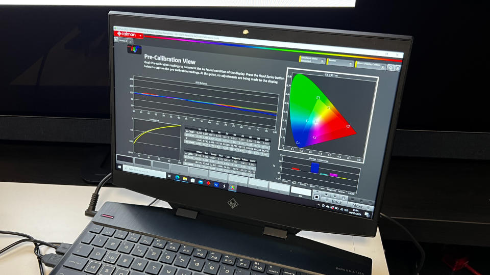 Calman software screeen used to measure TV accuracy