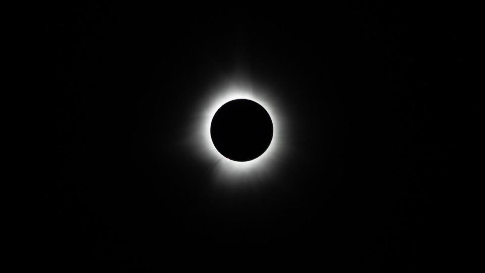 PHOTO: The moon crosses in front of the sun during the Great North American Eclipse on April 8, 2024 in Colebrook, New Hampshire.  (Scott Eisen/Getty Images)