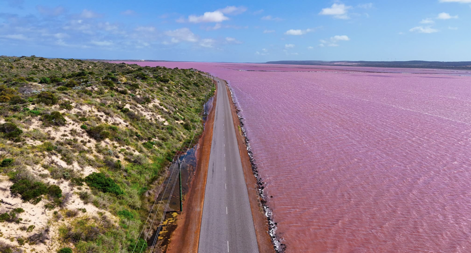 The Pink Lagoon in Port Gregory in WA. 