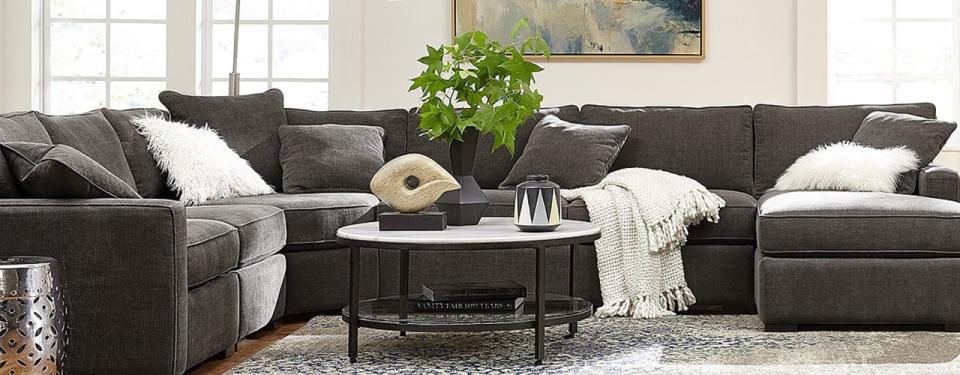 Macys section labor day sale 2021 grey sofa 