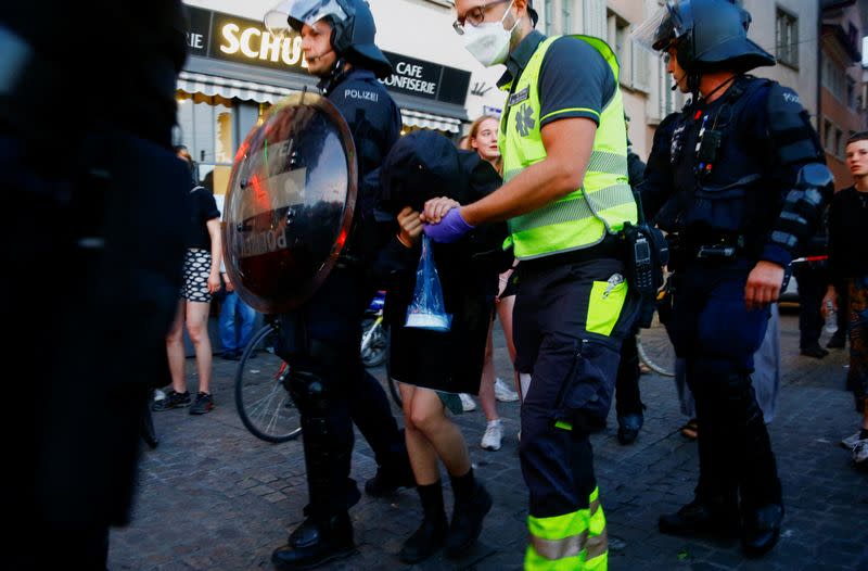 Demonstration against the upcoming World Economic Forum (WEF) in Zurich