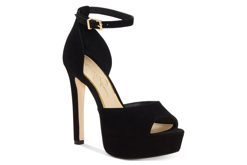 heels, black, sandals, platform, jessica simpson