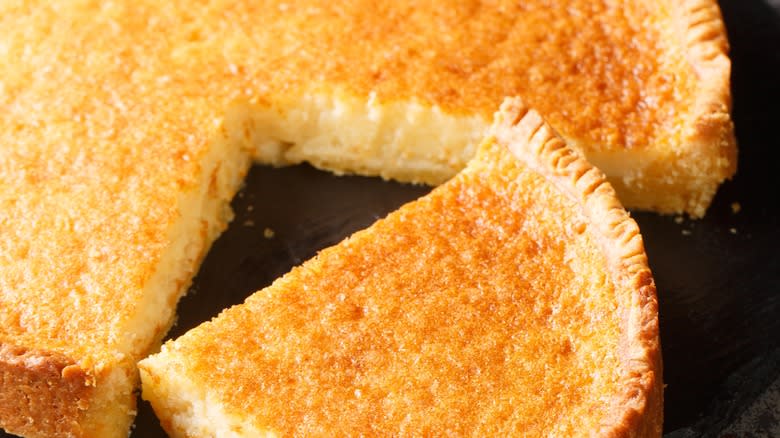 Buttermilk pie on plate