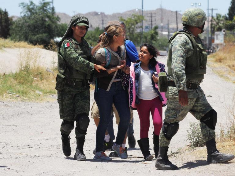 The president of Mexico says that the 15,000 troops his government has deployed along the US border have not been told to detain migrants attempting to cross north, following reports that those forces had forcibly detained two women and a young girl near the Rio Grande river.The comments from Andrés Manuel López Obrador come in direct conflict with comments from his own defence minister, and as Mexico faces pressure from Donald Trump to help slow the flow of migrants into the US."No such order has been issued, and we are going to review that case, so that it doesn't happen again, because that's not our job," Mr Obrador said during a press conference on Tuesday, according to Agence France-Presse.The detention of the two women and young girl was first made public by that news agency, which published a photo of heavily armed National Guardsmen detaining the trio."Those are not the instructions they have. They are not there to do that job. That is the work of the migration authorities, not the army," Mr Obrador said of the incident. "We are going to deal with this matter so that no abuses are committed."Luis Cresencio Sandoval, the defence minister, had initially responded to that image by saying that Mexican forces were detaining migrants to stop them from going to the US."Yes," he said. "Given that [undocumented] migration is not a crime but rather an administrative violation, we simply detain them and turn them over" to immigration authorities.More follows...