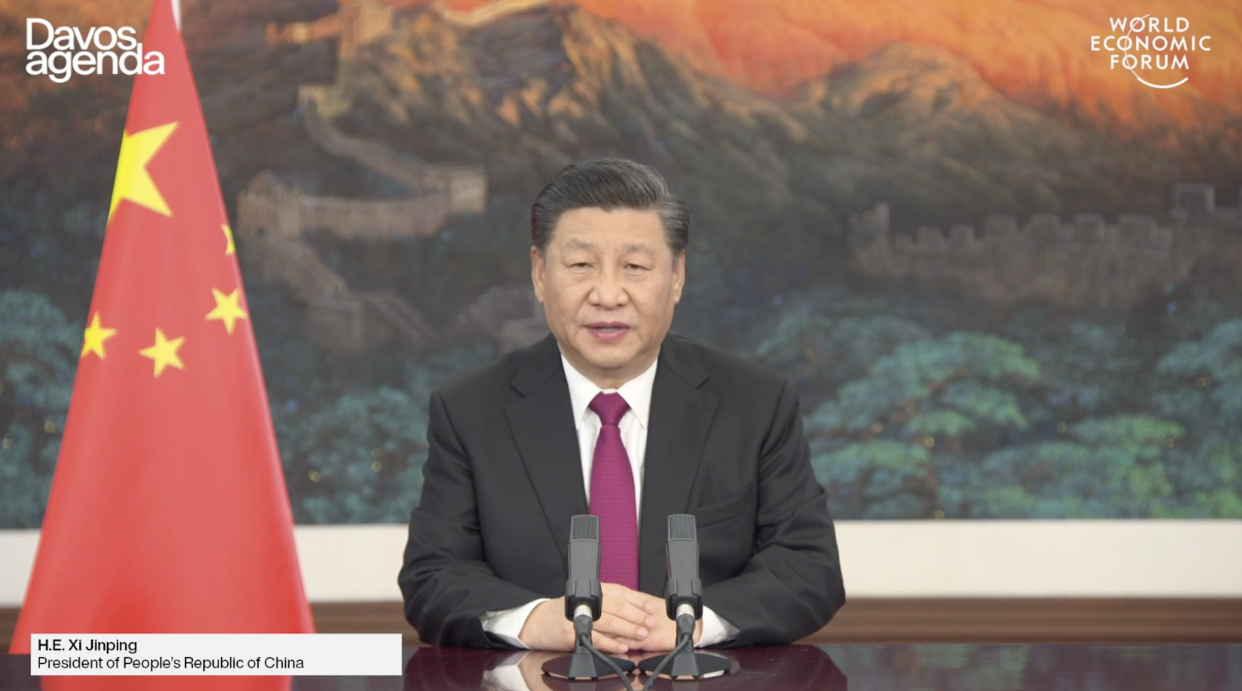 China president Xi Jinping. Photo: WEF livestream