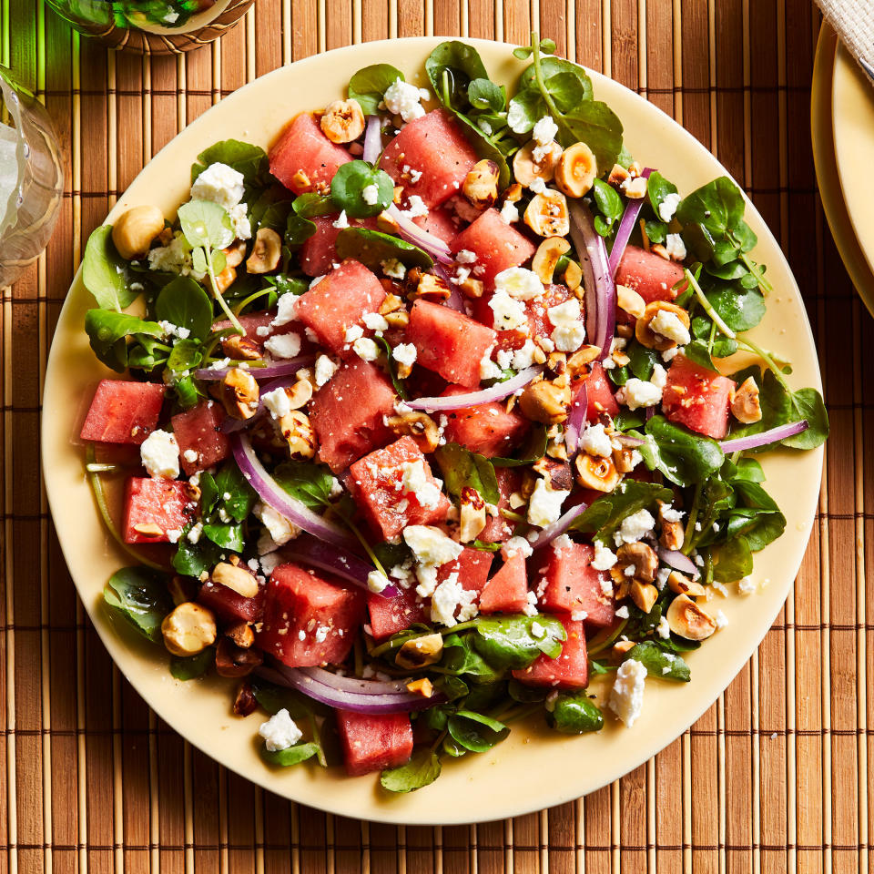 Watermelon & Goat Cheese Salad with Citrus Vinaigrette