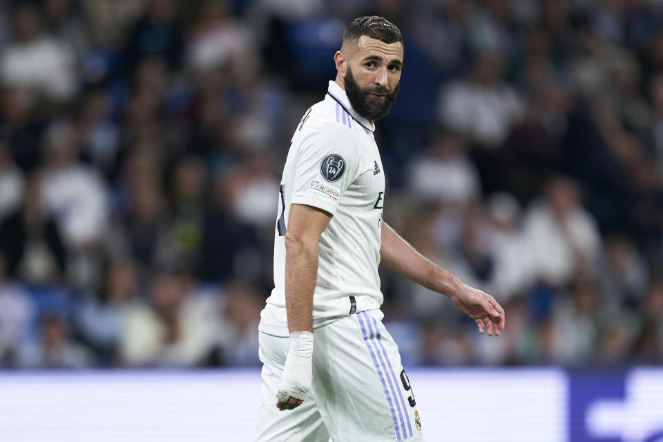 Karim Benzema durante el transcurso del partido entre Real Madrid y Celtic en el Bernabéu. Imagen: Mateo Villalba (Quality Sport Images/Getty Images).