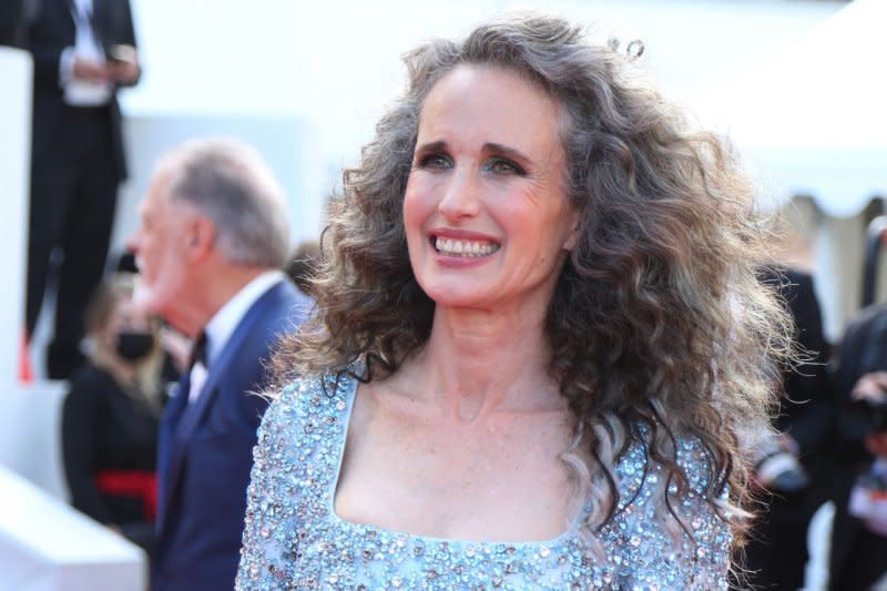 Andie MacDowell arrives on the red carpet before the screening of "Annette" at the opening of the 74th annual Cannes International Film Festival in 2021. File Photo by David Silpa/UPI